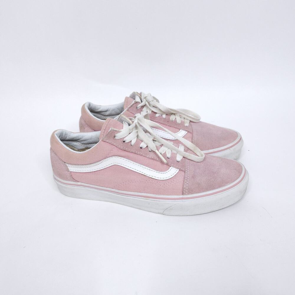 Vans Old Skool Dusty Pink White Suede Low Top Lace Up Sneakers Womens Size 8